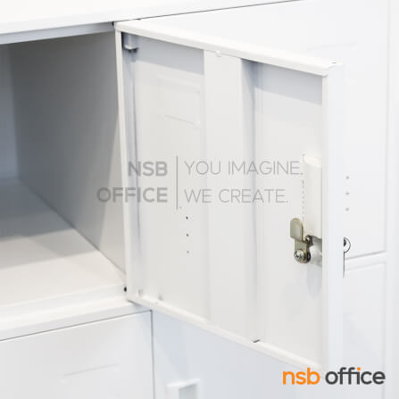 ตู้ล็อกเกอร์เหล็ก 9 ประตู NSBOFFICE รุ่น TRIVY สีเทาอ่อน_3